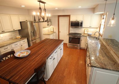 Kitchen with granite countertop installation, Des Moines, IA